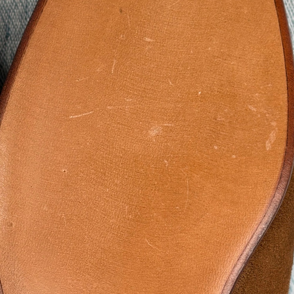 Ralph Lauren Purple Label Quillis Tassel Loafers Teak Calf Suede EU 38.5 US 8.5 - Picture 12 of 16
